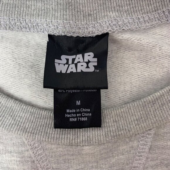 Disney‎ Star Wars Black Sequin Darth Vader Grey Women's Sweatshirt Size Medium - Picture 4 of 7